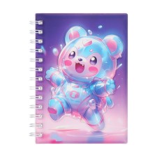 Notebook Gift Book on the comb 80l, line, color block, PVC cover 3D Bear (17.6x13.5cm) 105