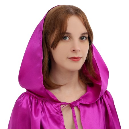 Carnival cloak adult, atlas, color bright purple, length 120 cm-1