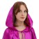 Carnival cloak adult, atlas, color bright purple, length 120 cm