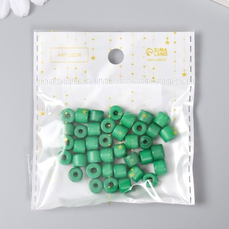 Beads for creativity plastic cylinder "sea green" set 20 grams 0.6x0.6x0.5 cm-2