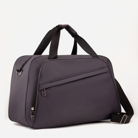 Road bag with lightning, 2 external pockets, a suitcase holder, a long belt, color gray color