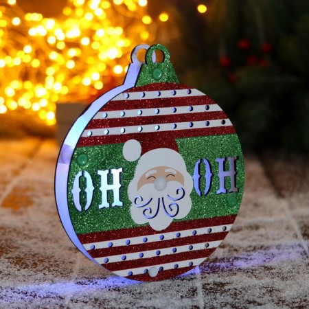 Christmas tree decoration "New Year's ball with Santa Claus" 15x15 cm-1