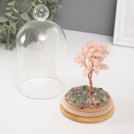 Souvenir "Cash tree in a flask with a pen" Pink 36 stones 8.2x8.2x13 cm-3