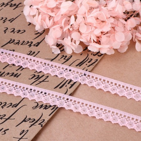 Capricon lace, 12 mm × 10 ± 1 m, light pink color-1