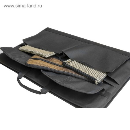 Folder for drawings and drawings A2, 640 x 450 x 30 mm, with handles, textile, estado, 3 pockets, black color,-4