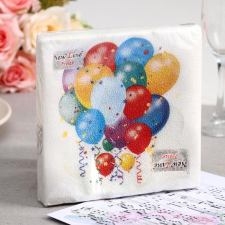 Paper Nev Line Fresco "Festive balls", 2 layers, 33*33 cm, 20 pcs.