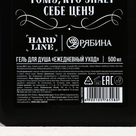 Shower gel “Cool man”, 500 ml, woody aroma with spicy notes, Hard Line-3