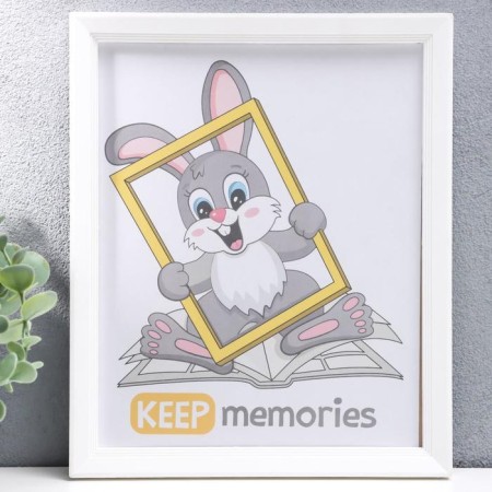 Photo frame plastic L-5 20x25 cm white (plastic screen)-1