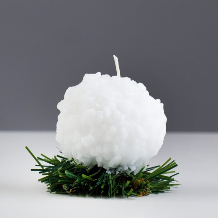 New Year's candle "Snowball on the Christmas tree"-2