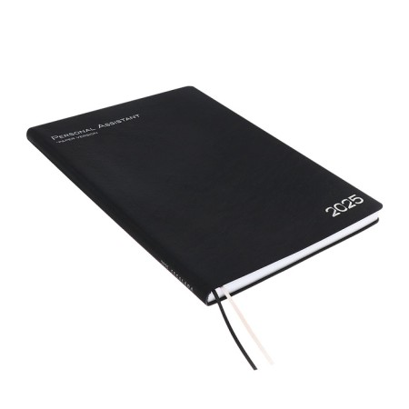 Dated 2025 diary, Escalada, A4, 120 sheets, soft cover, artificial leather, foil embossing, liesse, block 80 g/m2, black-1