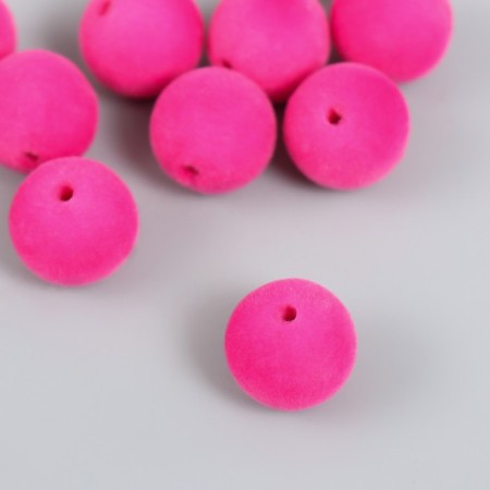 Beads for creativity velvet spraying "dark pink" set 10 pcs d = 1.4 cm