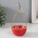 Souvenir ceramics, metal stand "pear" red with gold 8x8x17 cm