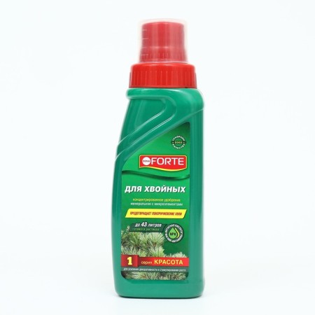 Mineral fertilizer for coniferous plants, Bona Forte, bottle, 285 ml