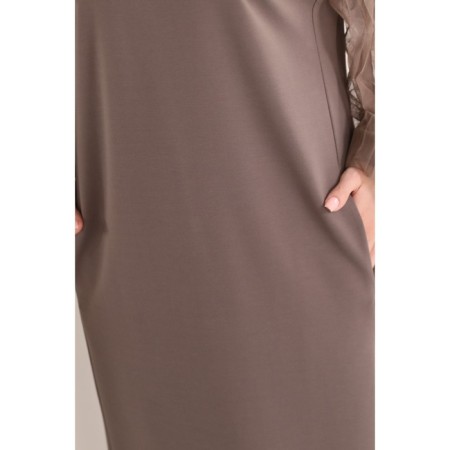 Women's dress, size 46, beige color-9