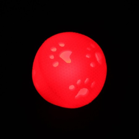 Ball with paws luminous, 7 cm, pink/white-3
