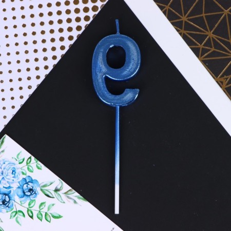 Candle for the cake, number "9", blue, 4 x 13 cm.