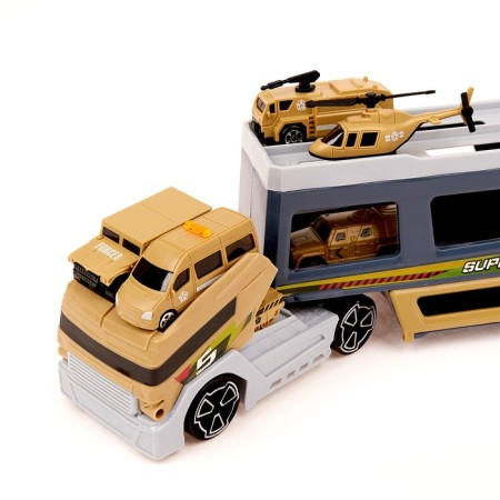 TRAILER truck with 6 machines and helicopter-5