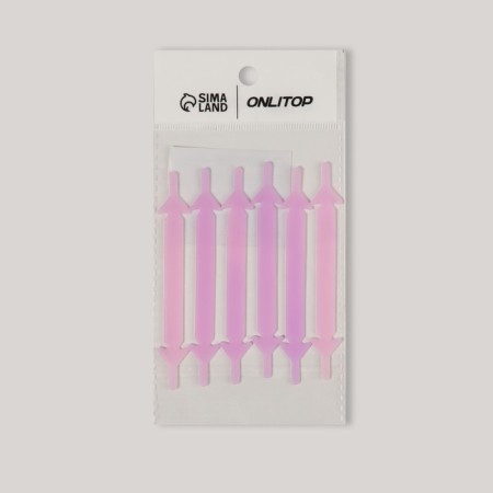 A set of shoes for shoes, 6 pcs, silicone, flat, glowing in the dark, 13 mm, 9 cm, lilac color-5