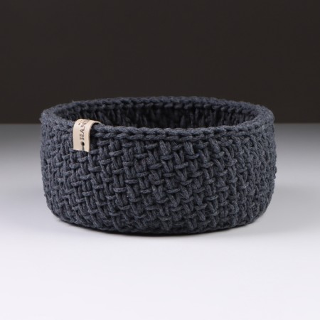 Baby basket, 16 x 7.5 cm, gray, cotton