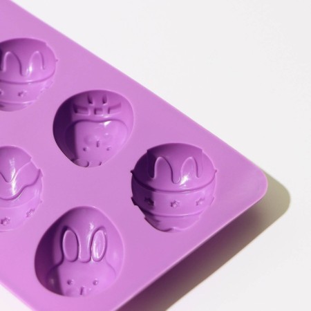 Form for decorations of the share "Easter", silicone, 22 × 11 × 3 cm, 10 cells, color mix-1