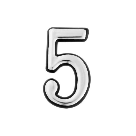 The door number "5" tundra, plastic, chromium color, 1 pc.-2