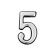 The door number "5" tundra, plastic, chromium color, 1 pc.