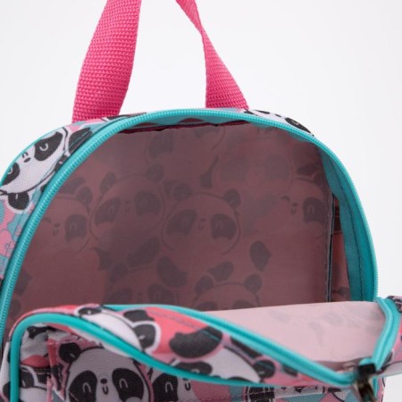 Baby backpack on lightning, external pocket, pink color-5
