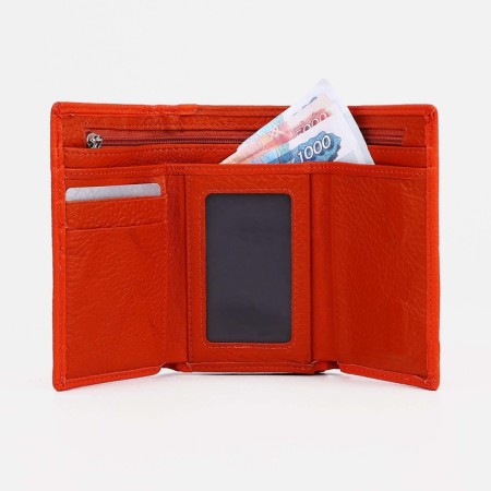 Women's wallet on magnets, orange color-4