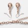Set 2 objects: earrings, necklace "magnificent eyelids" flowers, pink color in gold, 42 cm