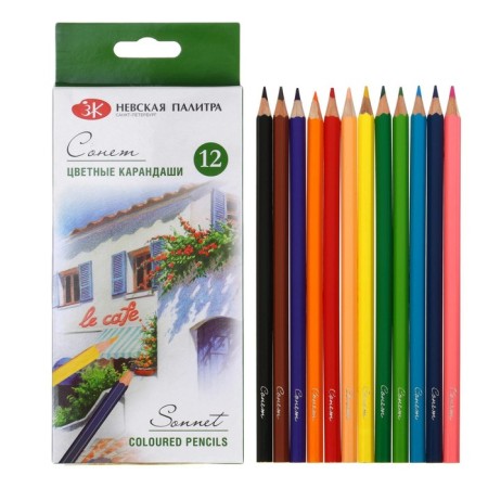 Pencils of artistic color soft, ZHK "Sonnet", 12 colors,