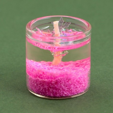 Gel candle in a glass Winter is.. "Magic", without aroma, strict-layer, 2.5 x 2.5 x 2.5 cm-1