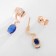 Earrings with rhinestones Xuping Universe, oval, blue color in pink gold