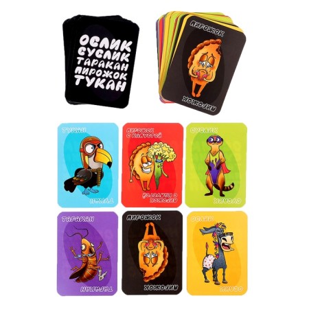 Board game "Donkey, gopher, cockroach, pie, cupboard", 3-6 players, 14+-1