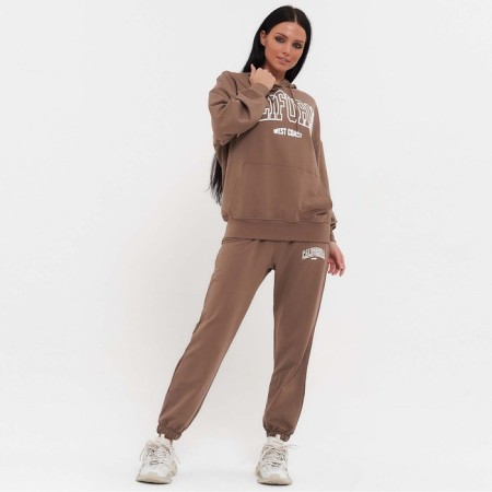 Women's costume (sweatshirt/pants), brown color, size m (44)