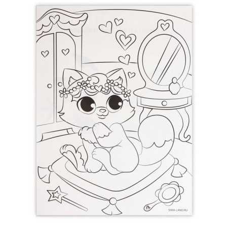 Applications with geometric stickers "Flower kitty" 21x29.7cm-4