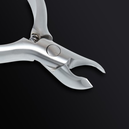 Manicure nippers for the cuticle “Premium Satin”, hidden spring, matte, 10.3 cm, blade length - 4 mm, silver color-8