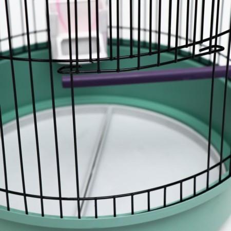 Bird cage is round, three -tier welded, small pallet, 33 x 77 cm, mix of flowers-3