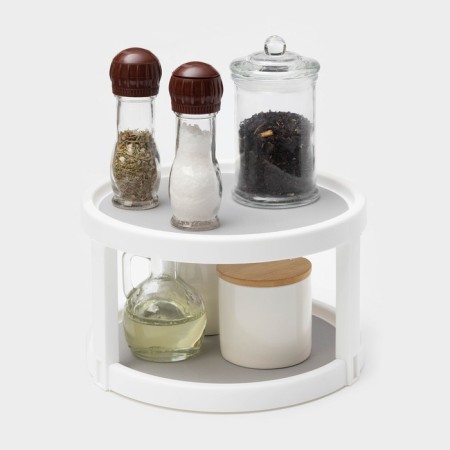 The stand rotating 2-tier Griten, with silicone insert, d = 25 cm, white color