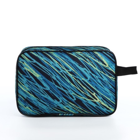 Cosmetic bag with lightning, blue/black color-1