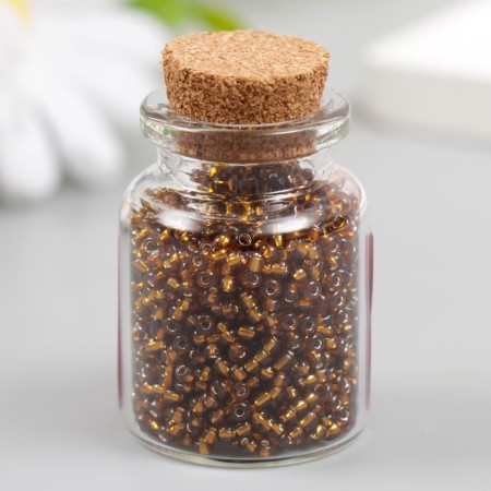 12/0 round beads in the bottle "Golden-brown" transparent-color 20 g-1