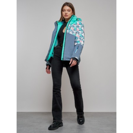 Ski jacket female, size 48, turquoise color-18