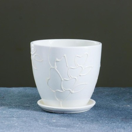 Flower Pot "Courage" (white) No. 2 High oval 0.6l