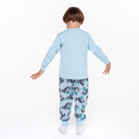 Pajamas for a boy, blue color, height 86 cm-3