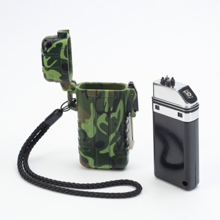 Electronic lighter "Tourist", arc, moisture protection, camouflage, USB-1