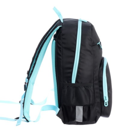 School backpack, 40 x 25 x 13 cm, Grizzly, ergonomic back, laptop department, black/turquoise-3