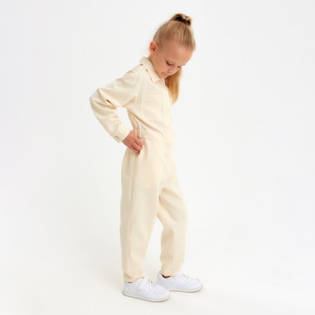 Комбинезон для девочки MINAKU: Casual collection KIDS цвет бежевый, рост 152-3
