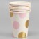 Paper glasses "peas", 6 pcs., Pink color