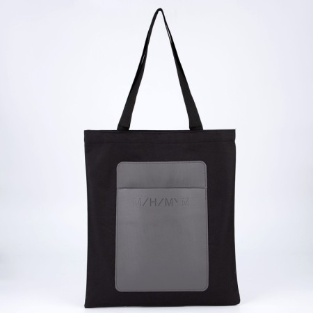 Shoper with a “minimum” pocket, black color, 40 x 35 cm-4