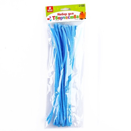 Wire with pile for crafts and decor set of 50 pcs., Size 1 pc. 30 × 0.6cm, shave light blue-4