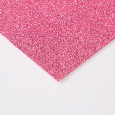 Foamiran glitter 2 mm, 50x50 cm, pink-1